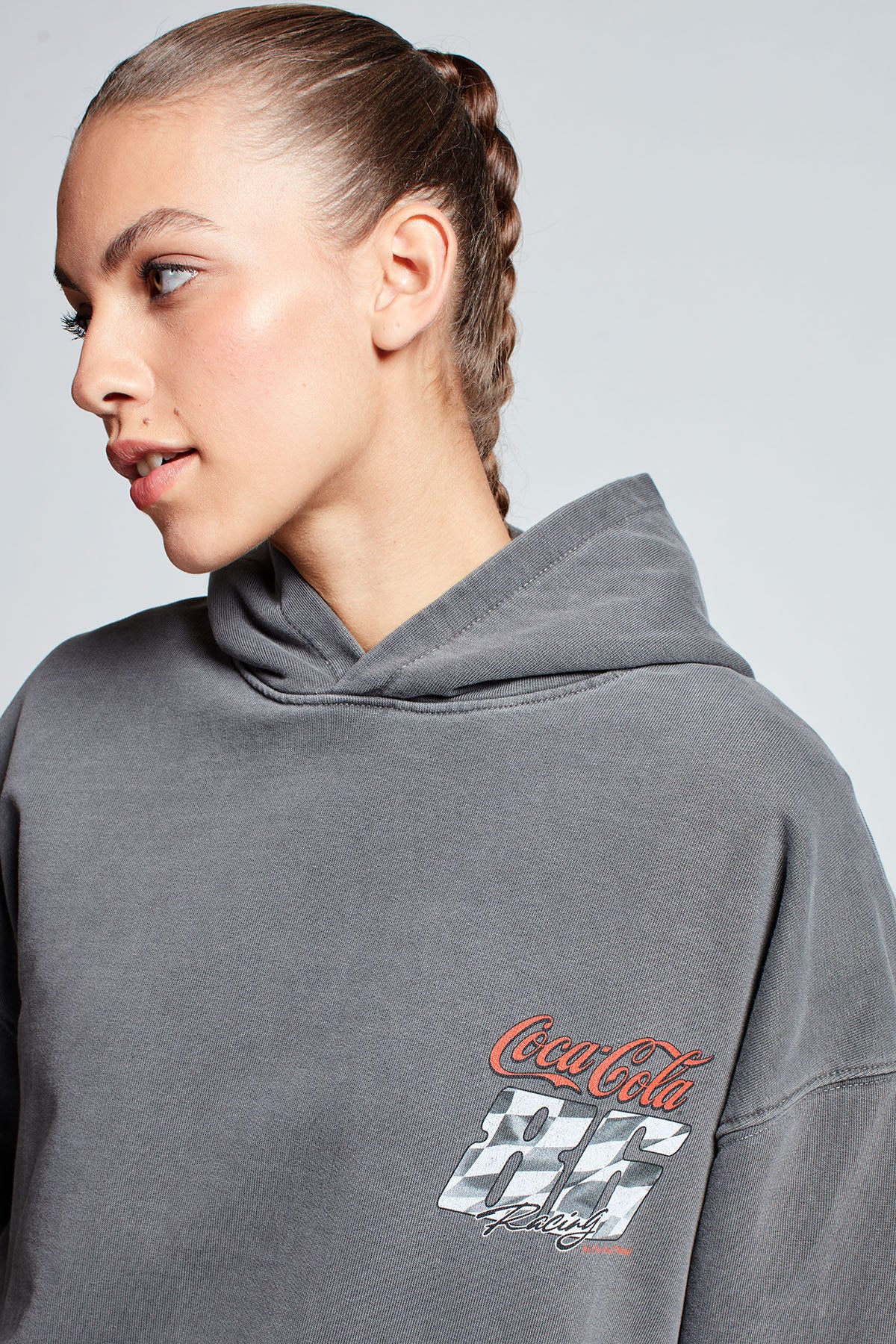 Coca-Cola Lights Out Hoodie in Washed Grey