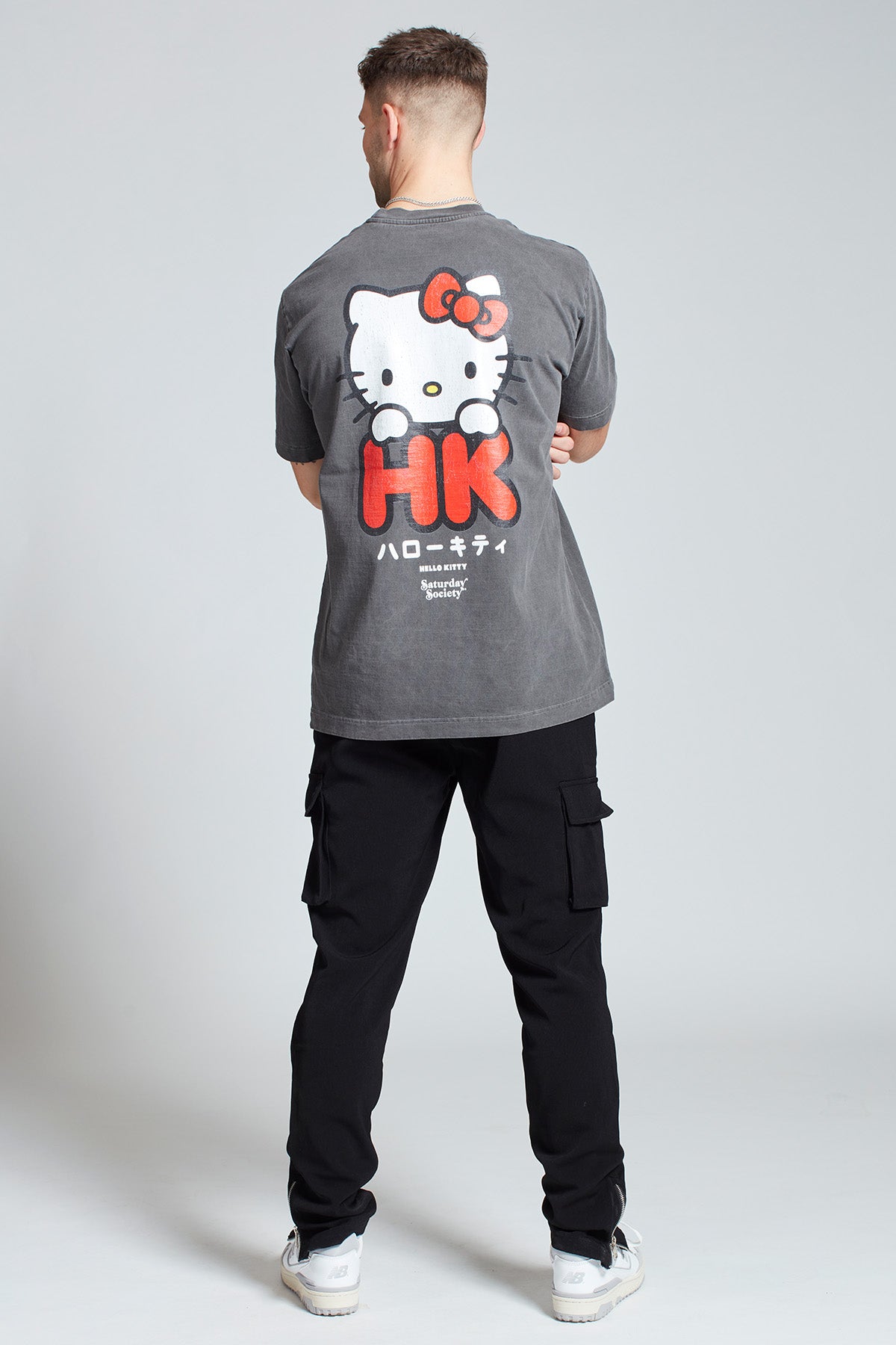 Hello Kitty Tokyo Kitty T-shirt in Washed Grey