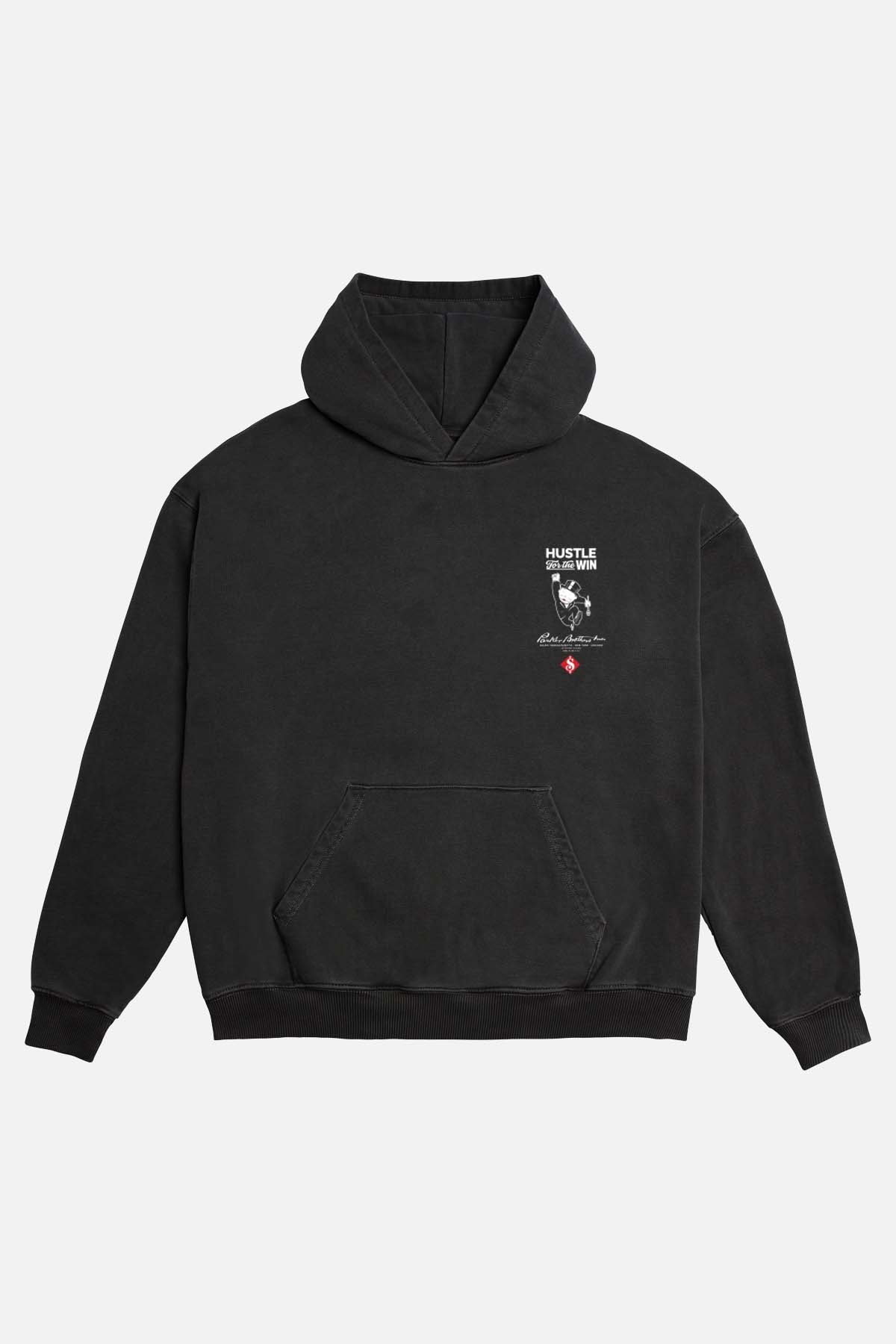 Monopoly Go Ahead Hoodie in Washed Black