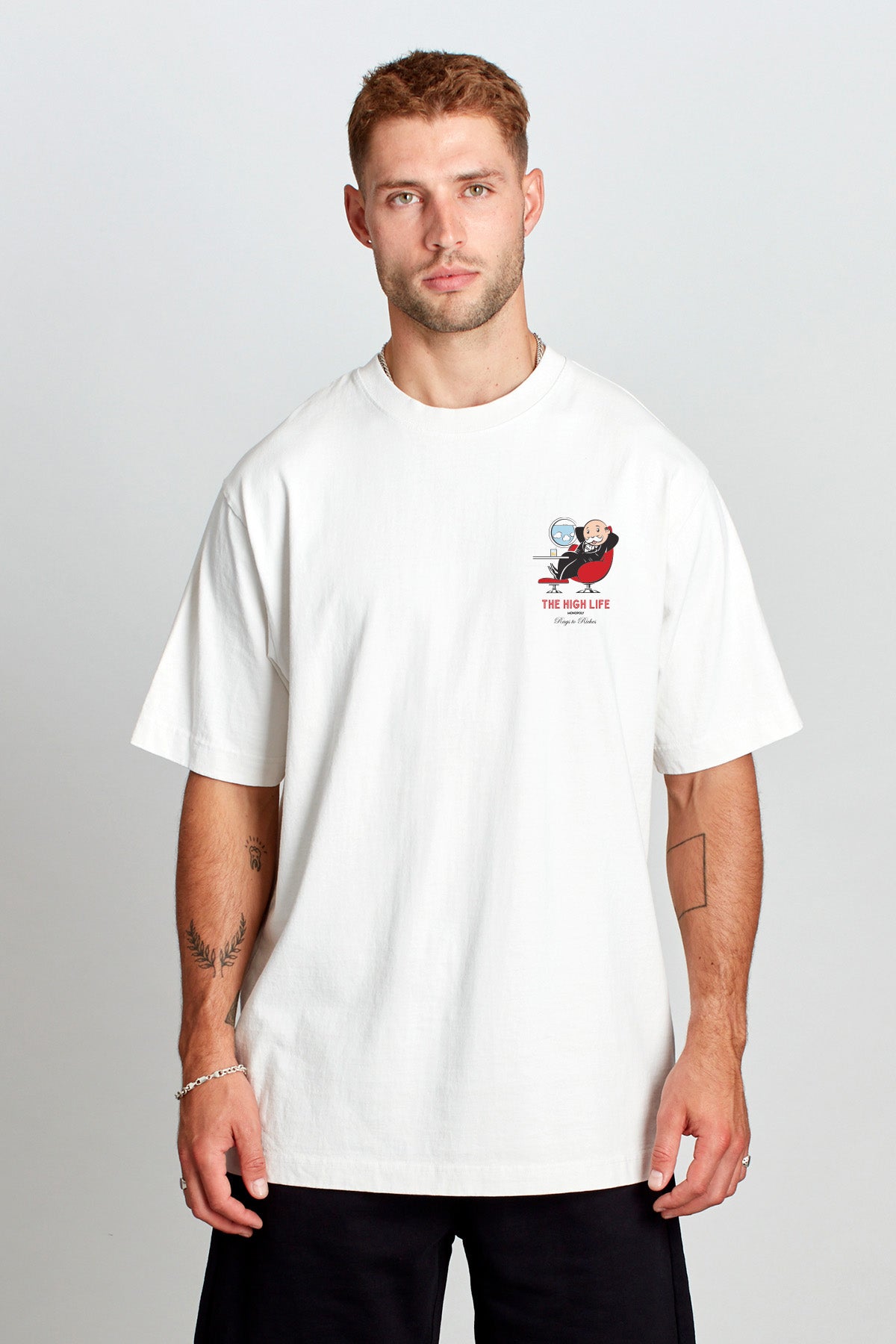 Monopoly The High Life T-shirt in Vintage White