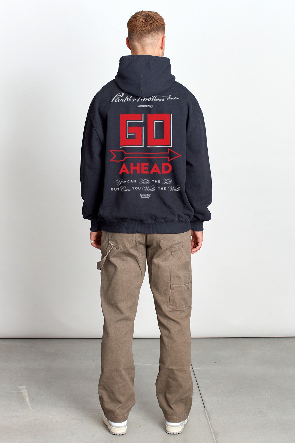 Monopoly Go Ahead Hoodie in Washed Black