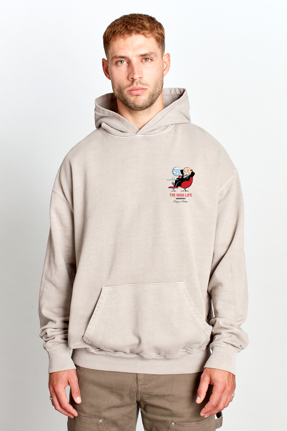 Monopoly The High Life Hoodie in Light Taupe