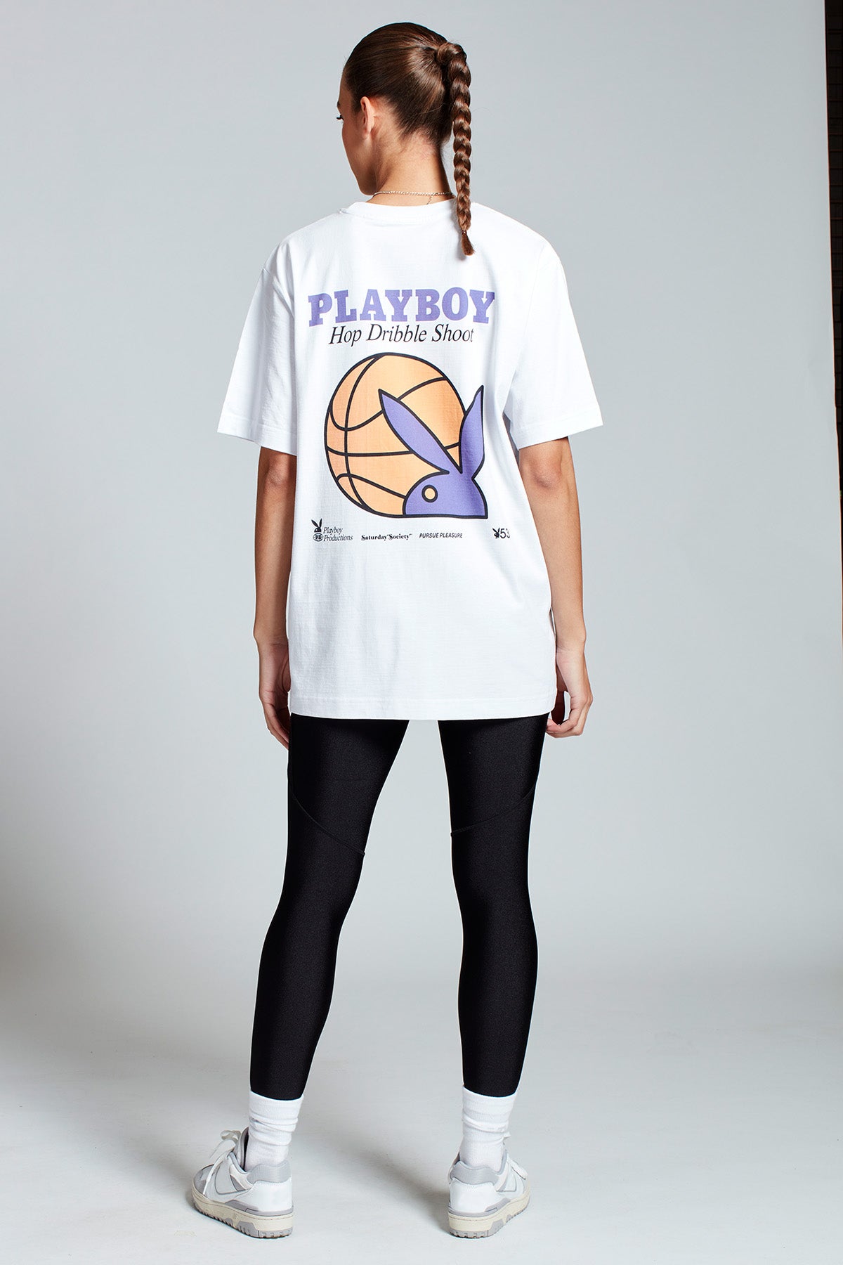 Playboy Hop Dribble Shoot T-shirt in White