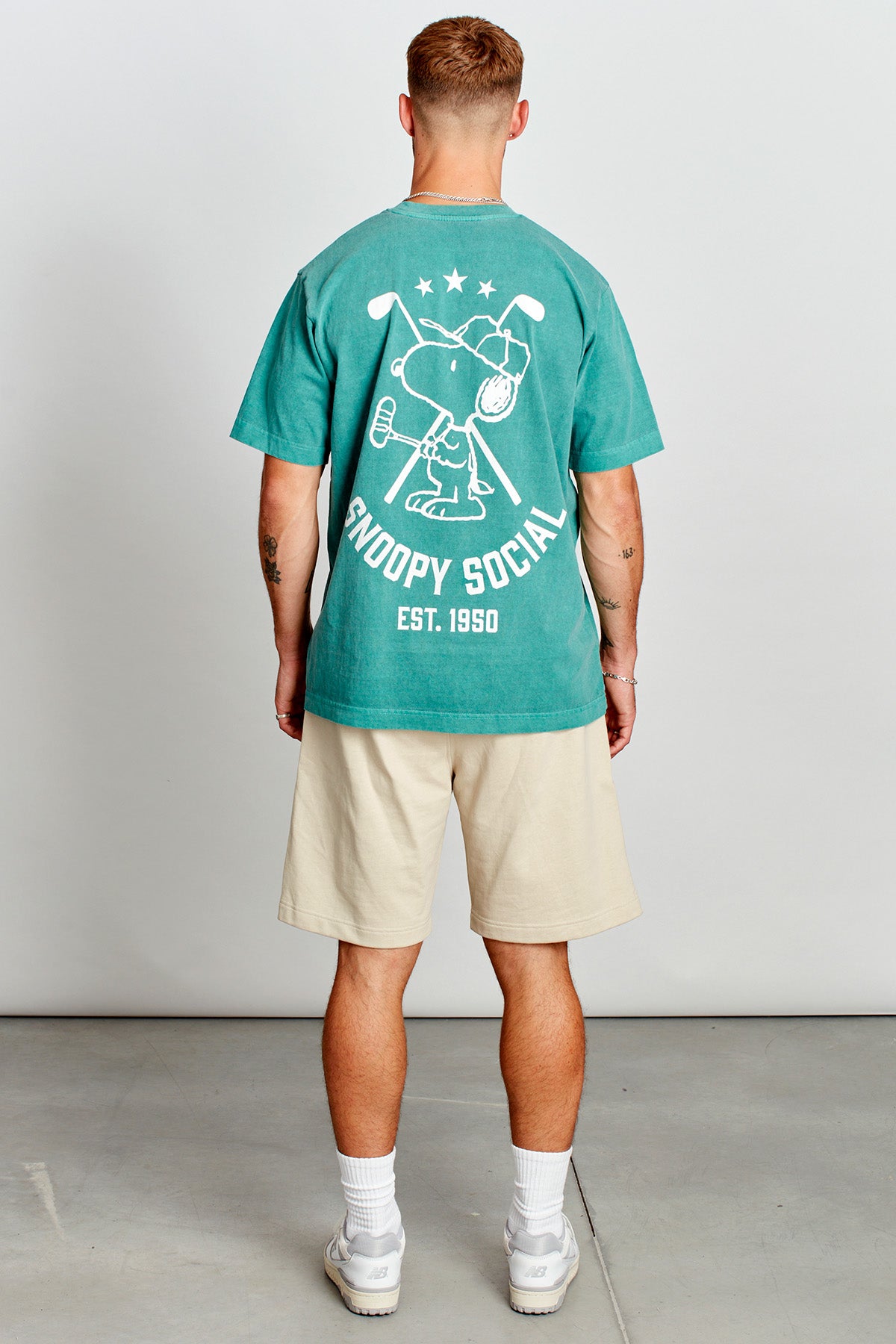 Snoopy Social Hole In One T-shirt in Athletic Green