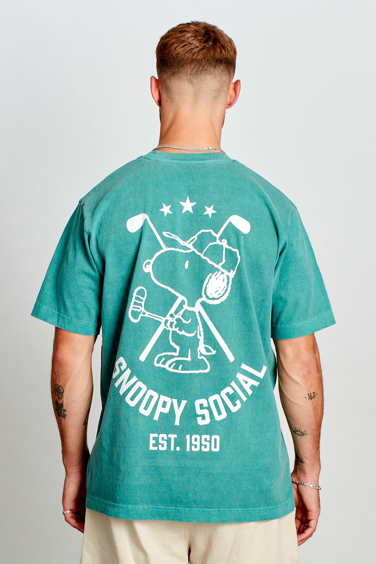 Snoopy Social Hole In One T-shirt in Athletic Green