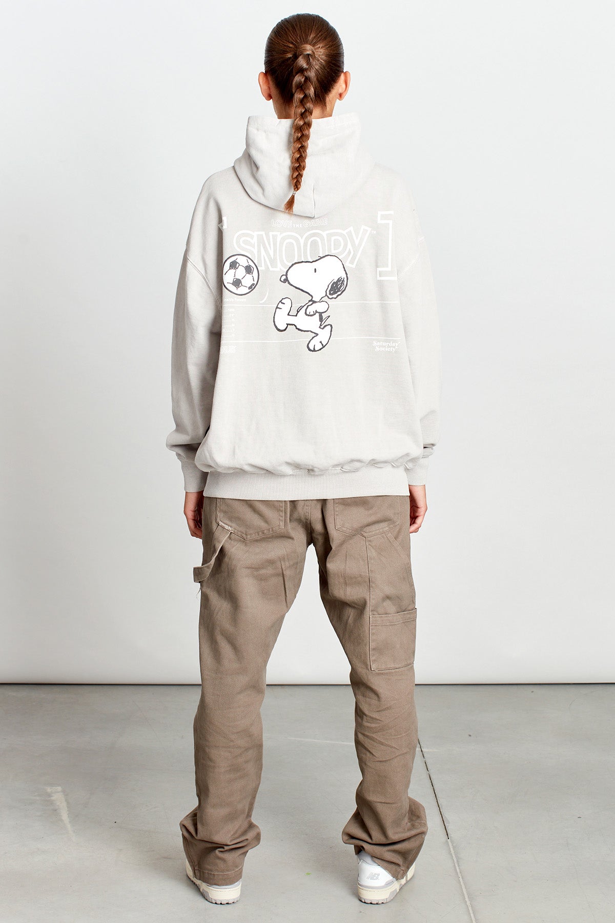 Snoopy Trumps Hoodie in Washed Stone