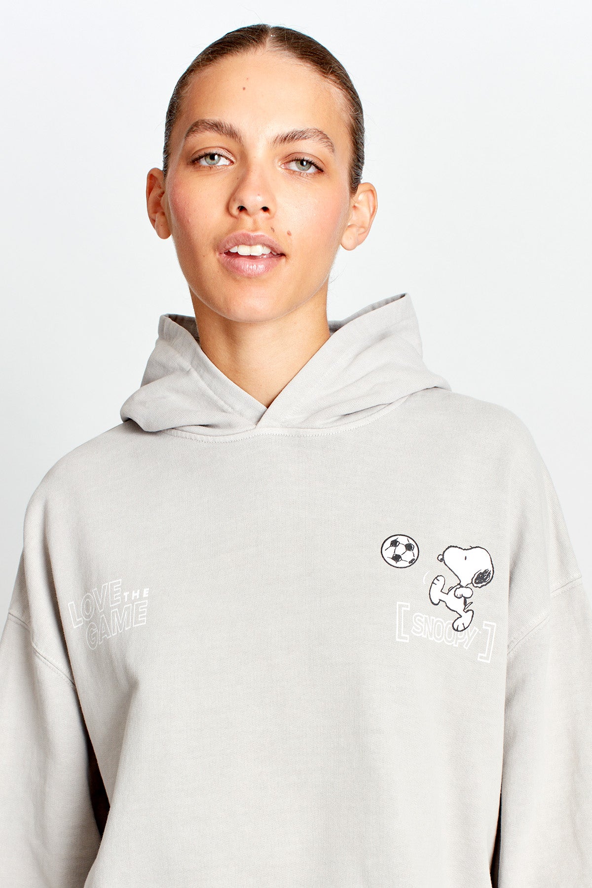 Snoopy Trumps Hoodie in Washed Stone