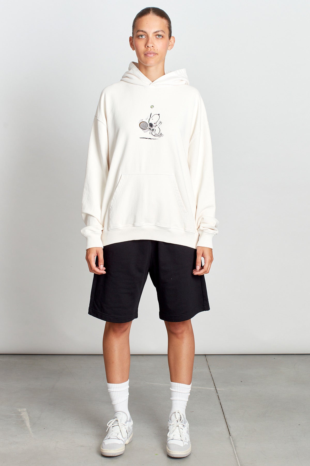 Snoopy Social Match Point Hoodie in Vintage White