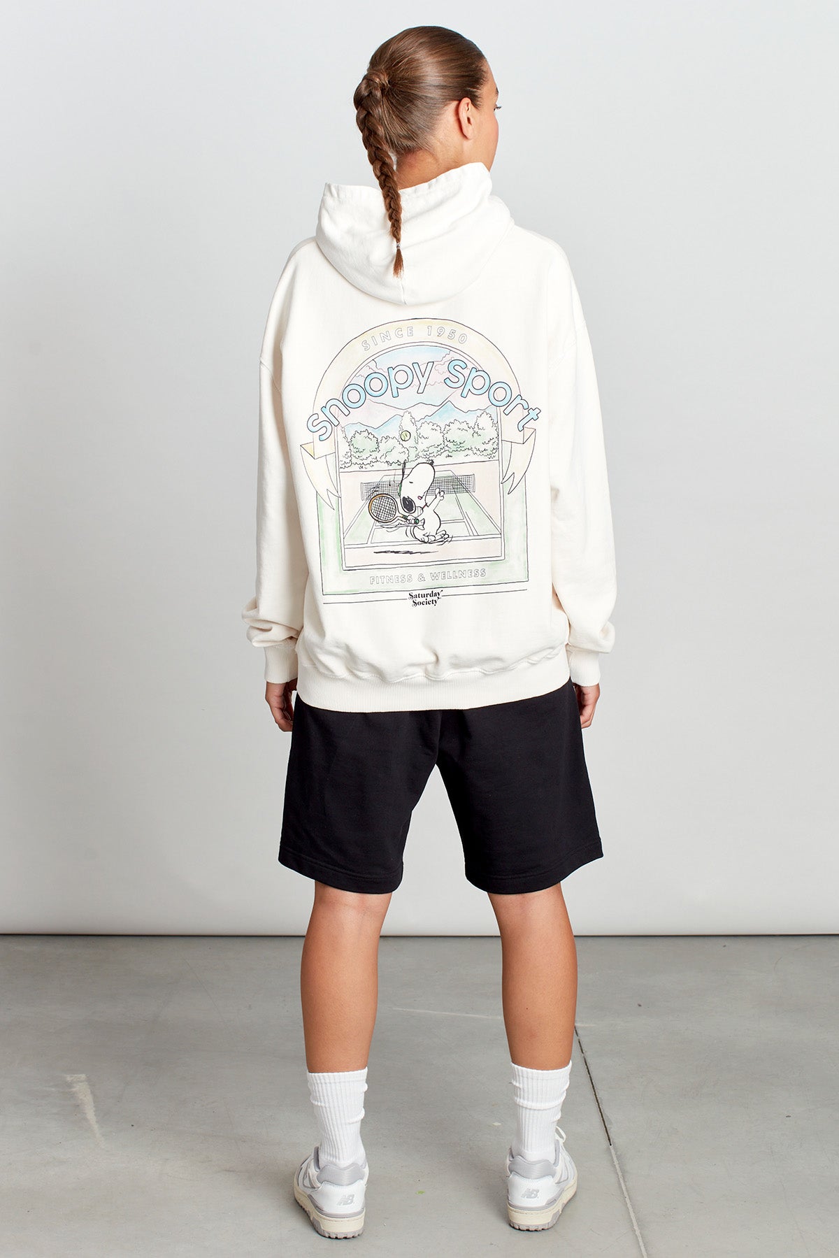 Snoopy Social Match Point Hoodie in Vintage White