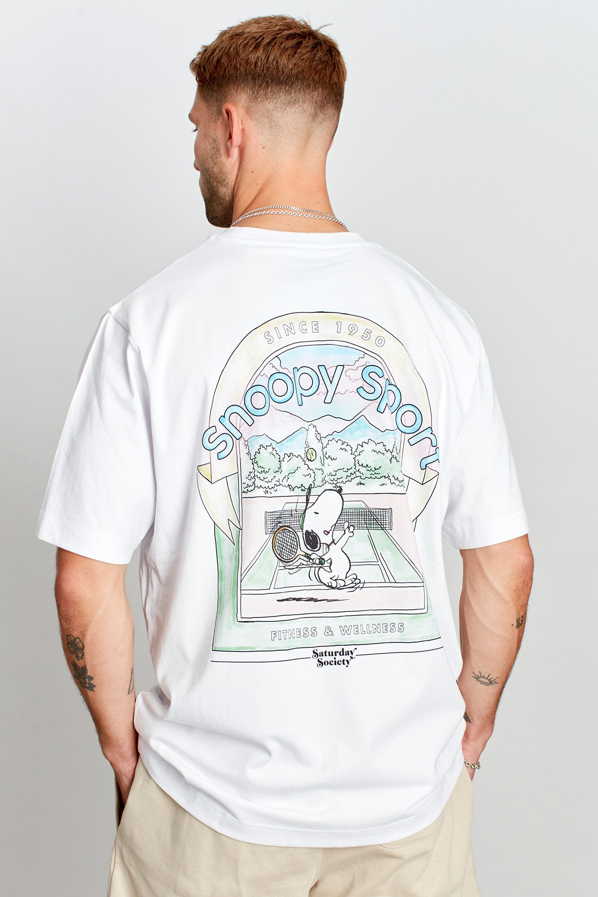 Snoopy Social Match Point T-shirt in White