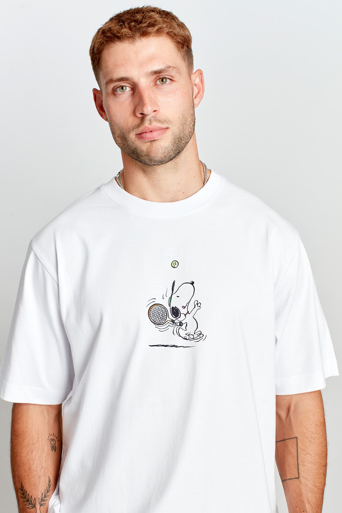 Snoopy Social Match Point T-shirt in White