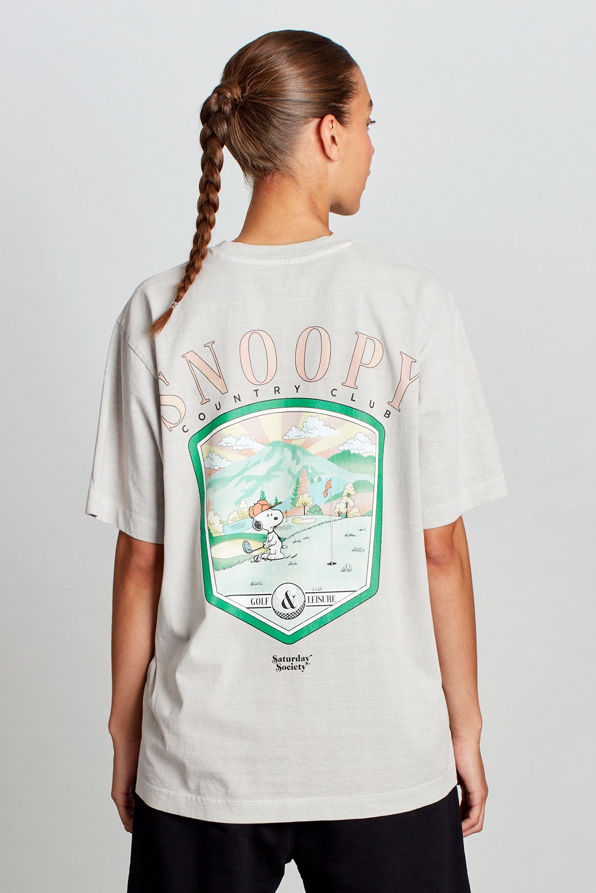 Snoopy Social Country Club T-shirt in Washed Stone